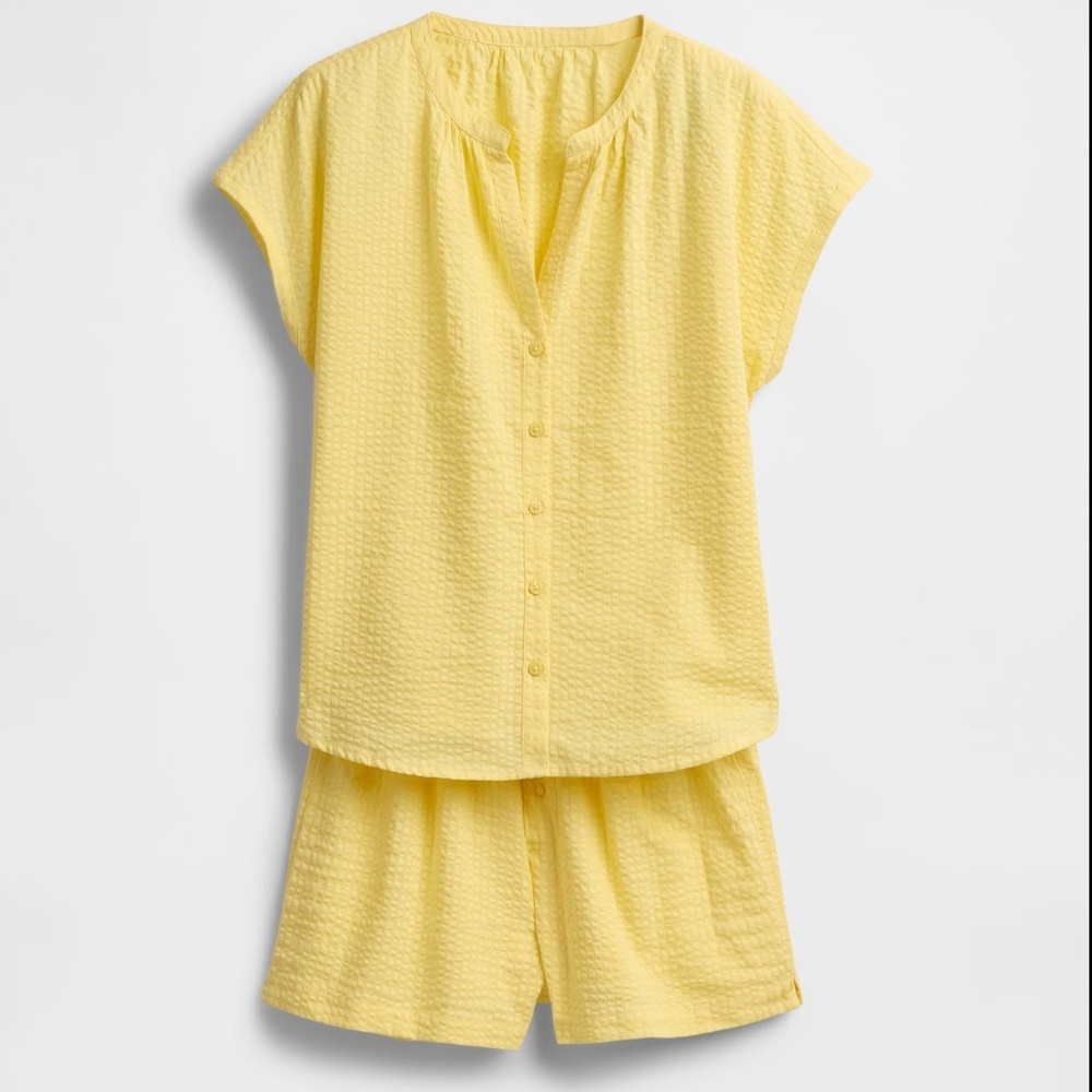 NWT Gap Gauze PJ pajama set L large yellow